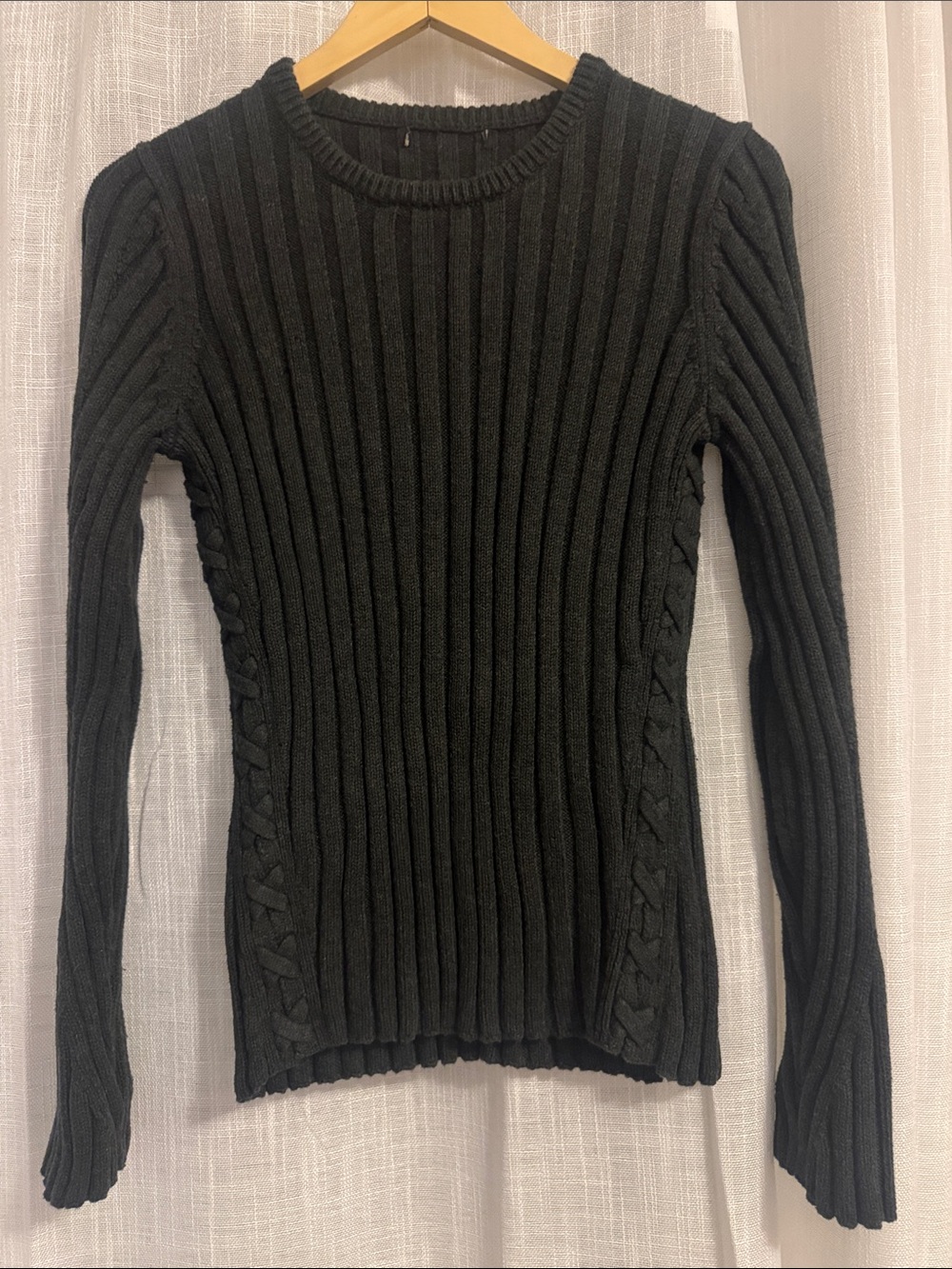 Women’s Classic Ribbed Crewneck Sweater Heather Gray Y2K